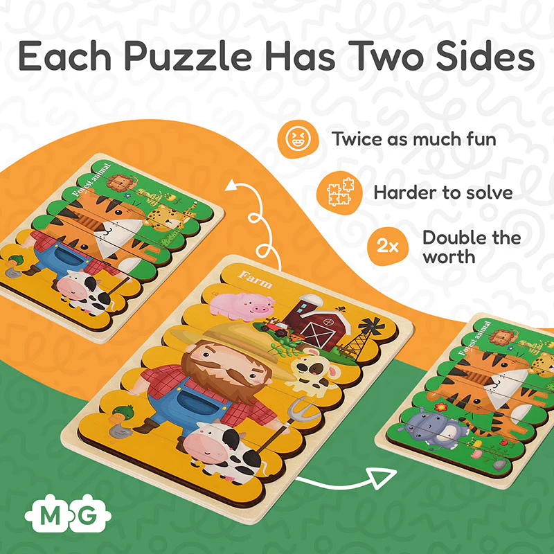 Montessori Double-Sided Puzzles (5 Pack) - Image 11