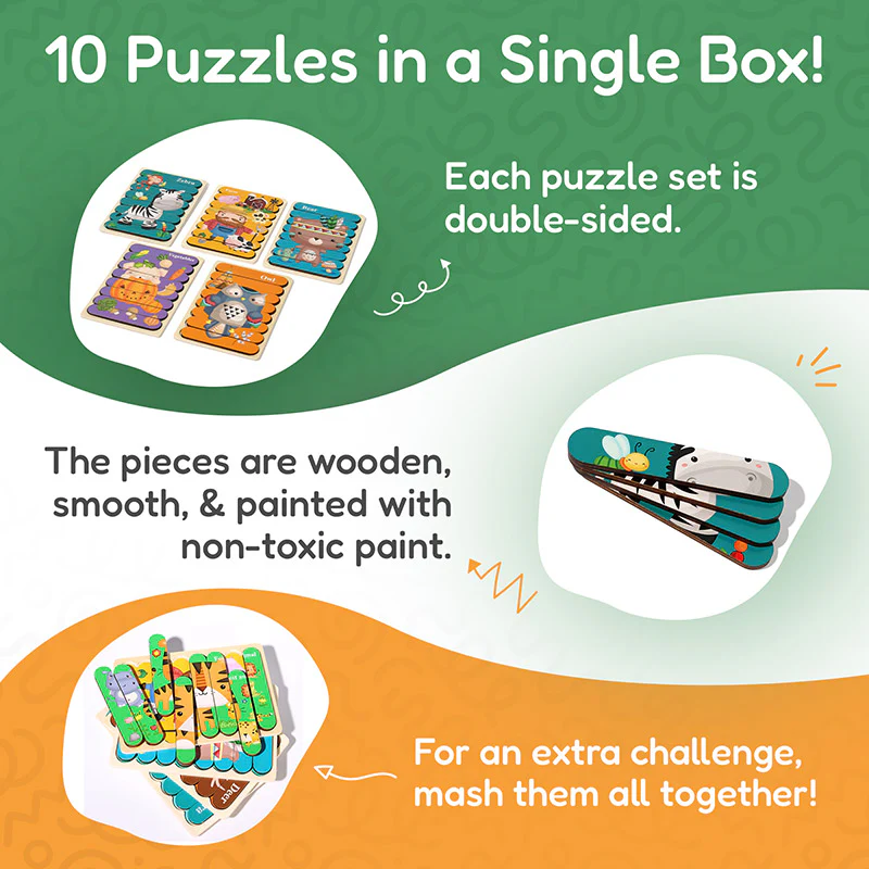 Montessori Double-Sided Puzzles (5 Pack) - Image 3