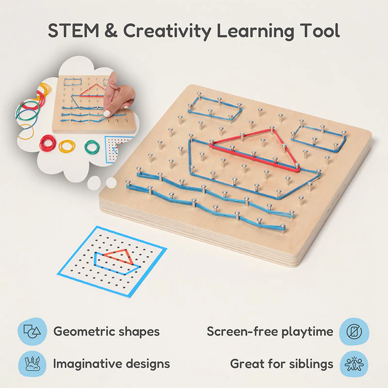 Montessori Wooden Geoboard - Image 7