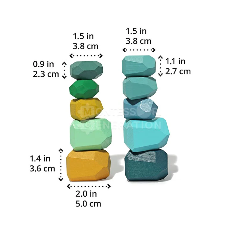 Montessori Wooden Stones (21 Pieces) - Image 16