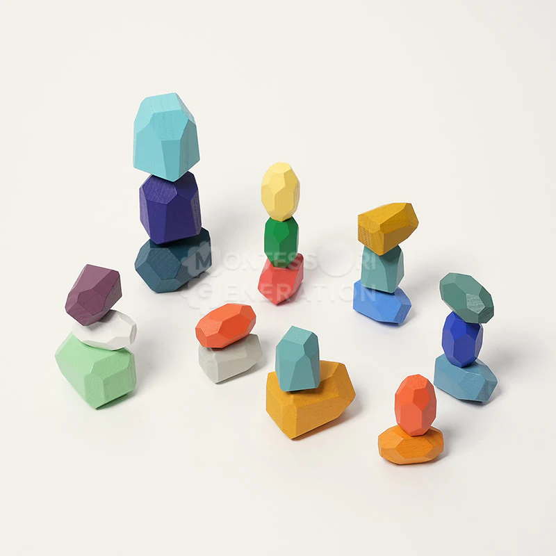 Montessori Wooden Stones (21 Pieces) - Image 5