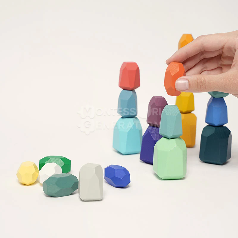 Montessori Wooden Stones (21 Pieces) - Image 6