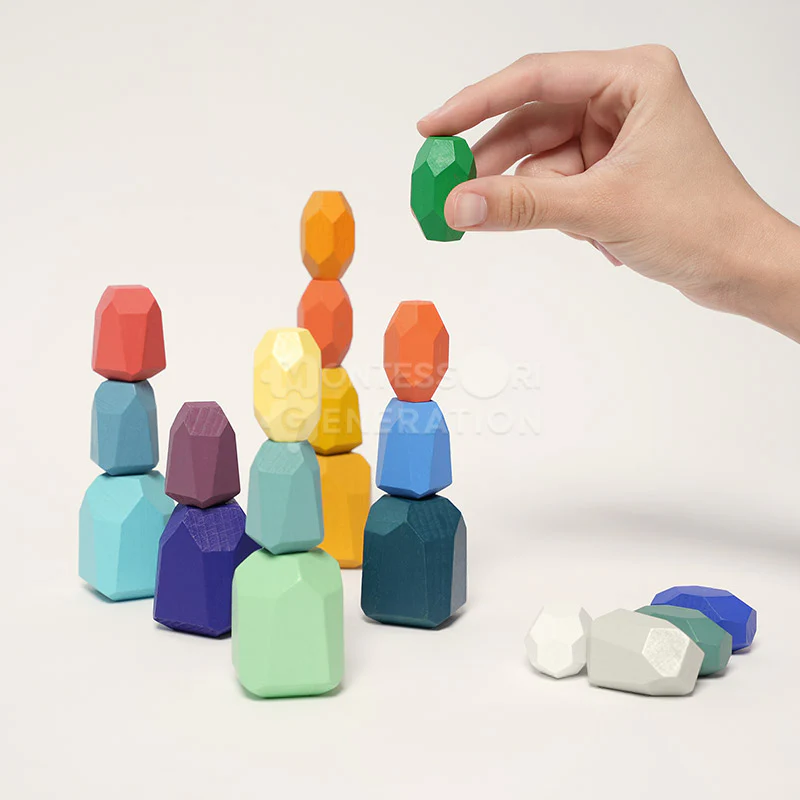 Montessori Wooden Stones (21 Pieces) - Image 8