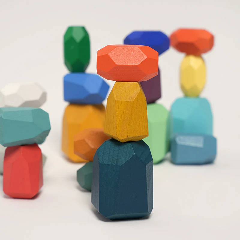 Montessori Wooden Stones (21 Pieces) - Image 9